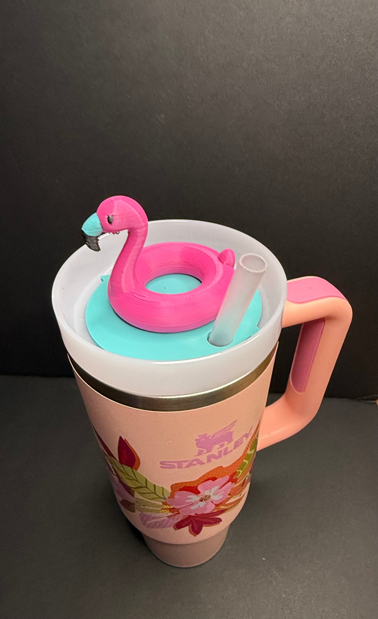 Flamingo 30oz Stanley drink topper